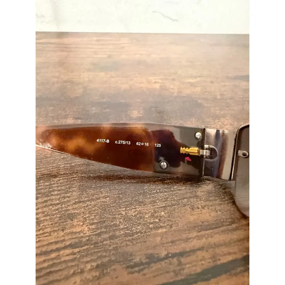 Chanel Vintage Y2K 4117-B Crystal CC Tortoise Rimless Sunglasses